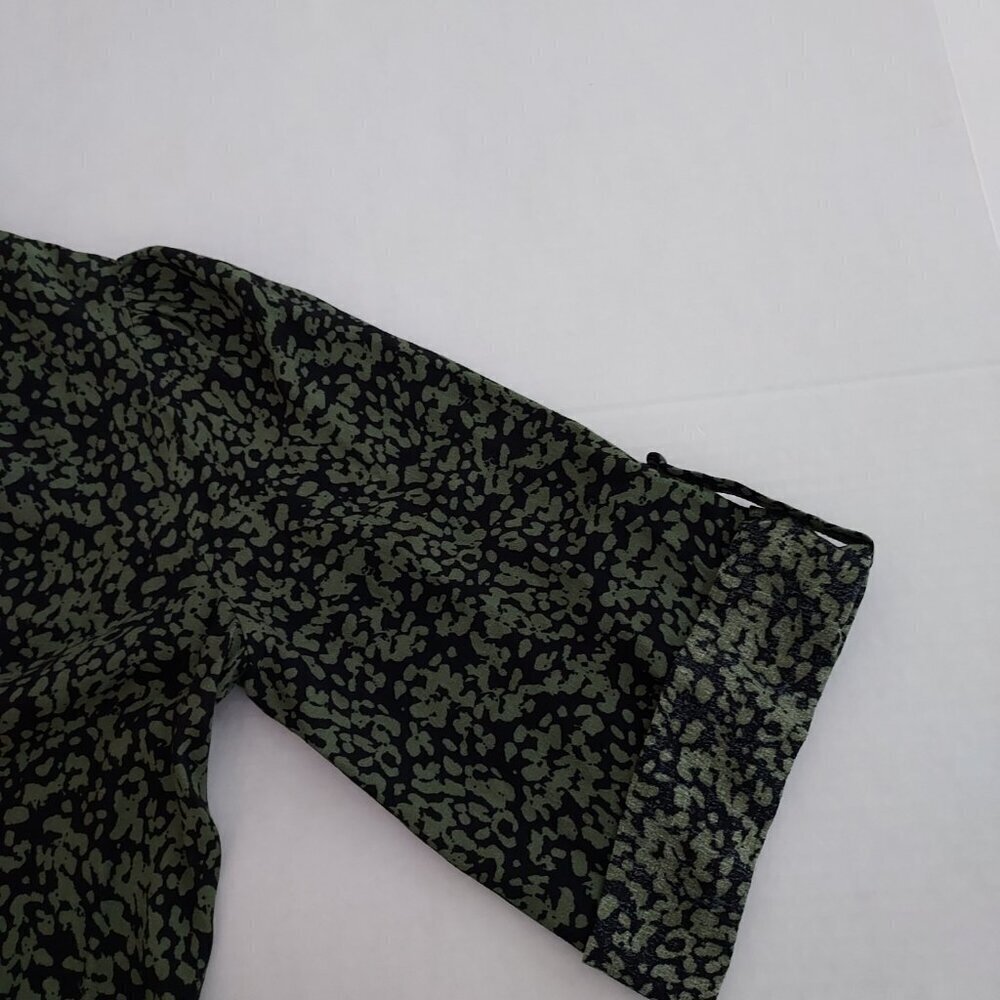 Zara Floral Print Tab Sleeves Mini Tiered Dress Size Medium - Picture 5 of 9